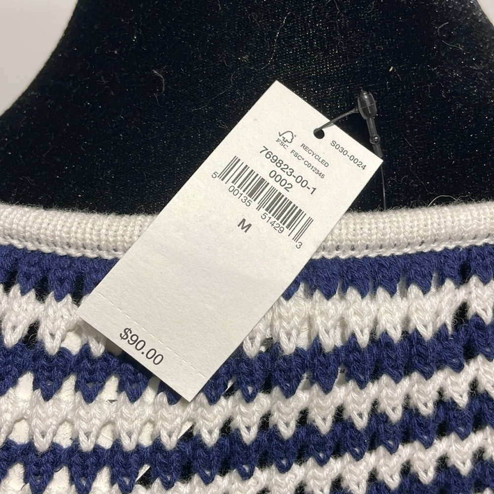 NWT Banana Republic sweater navy and white medium - Picture 5 of 7